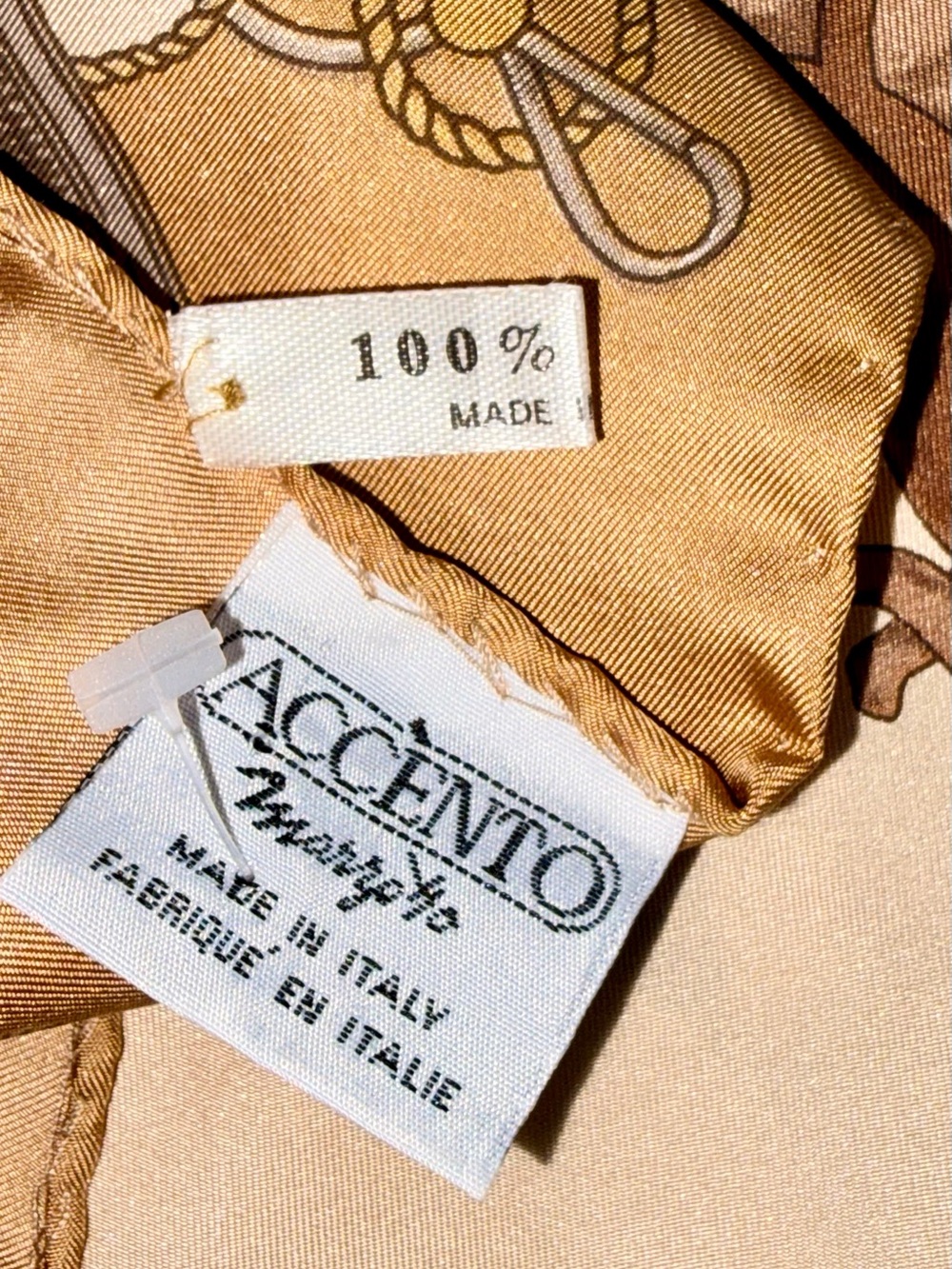 Vintage Accento Italian Equestrian Silk Scarf - Picture 4 of 7